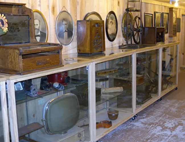 old antique photo frames and TV's