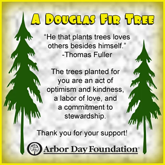 We support planting Douglas Fir Trees